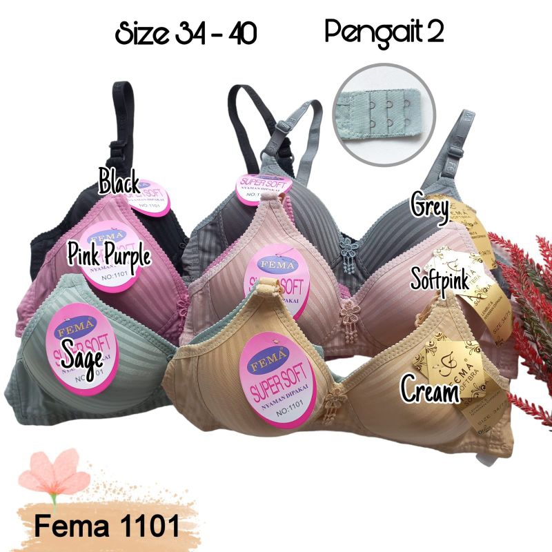 BRA BH BUSA TEBAL FEMA 1101 CUP A 2 PENGAIT TANPA KAWAT
