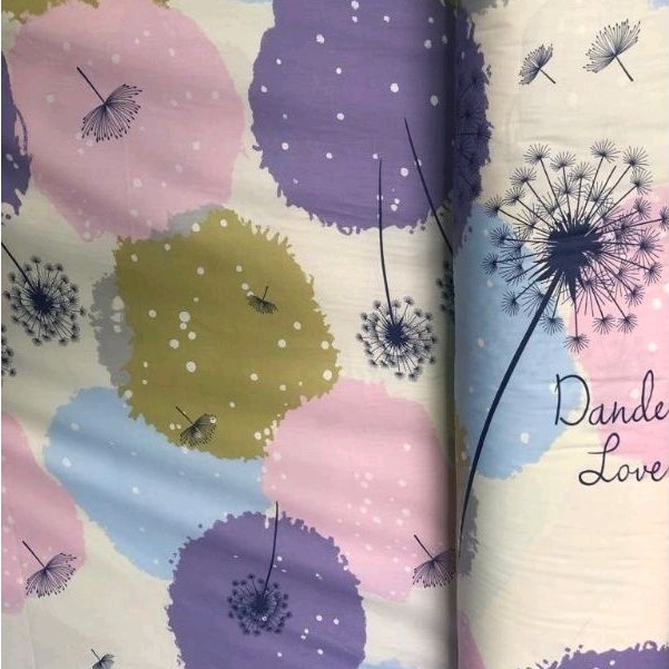 Kain Katun Motif Dandelion Love Bahan Sprei Katun Esra