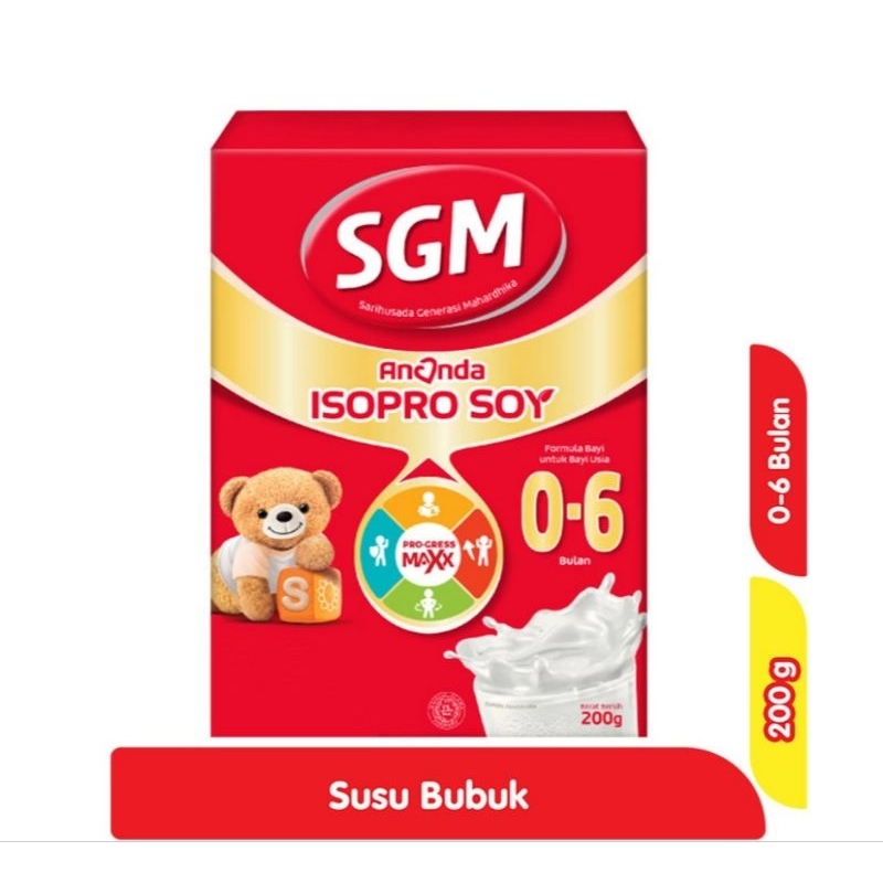 SGM Ananda ISOPRO Soya 0-6 bulan Susu Formula Bayi bubuk 200 gr