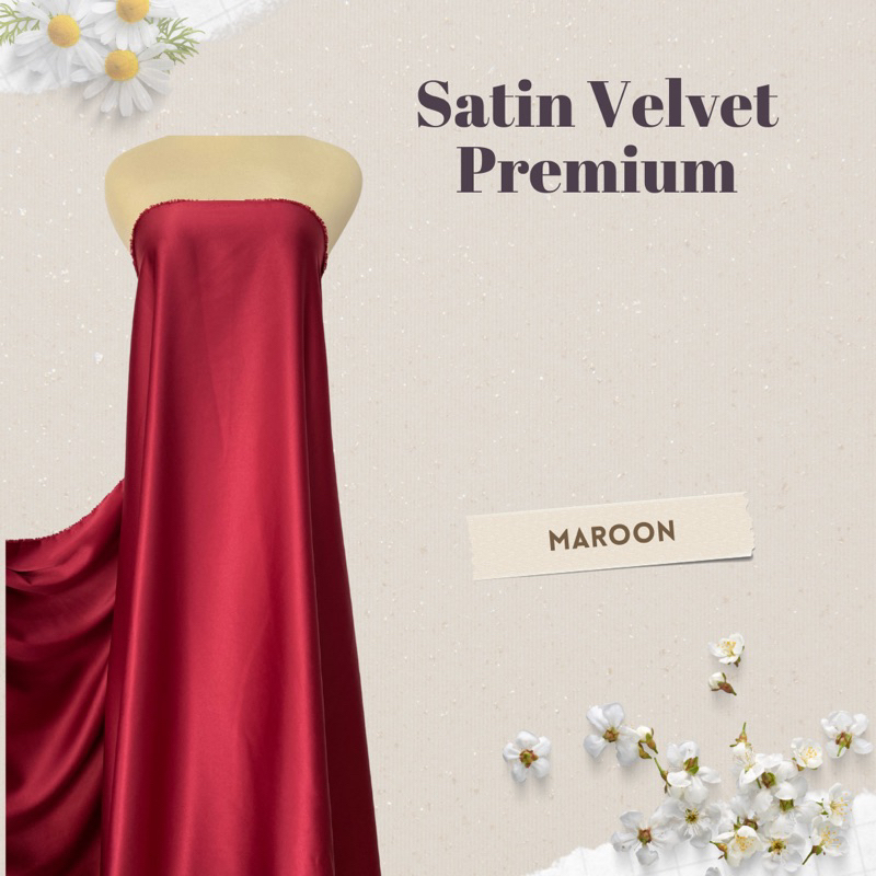 Kain Satin Saten Silk Velvet Premium Bahan Kebaya Dress Bridesmaid Bisa Untuk Background Foto Produk