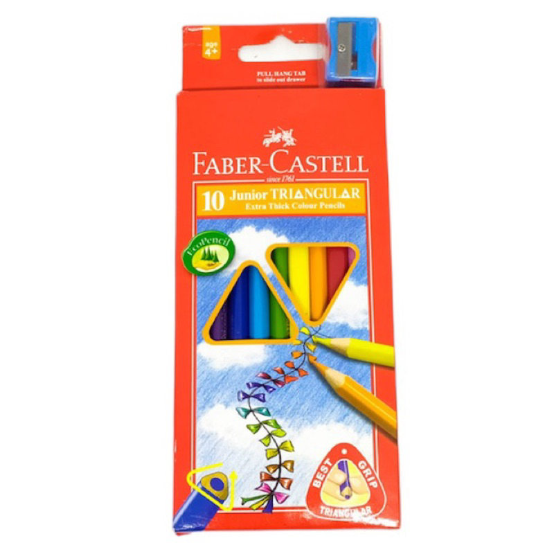 

Faber Castell 10 Junior Triangular Colour Pencils | Pensil Warna