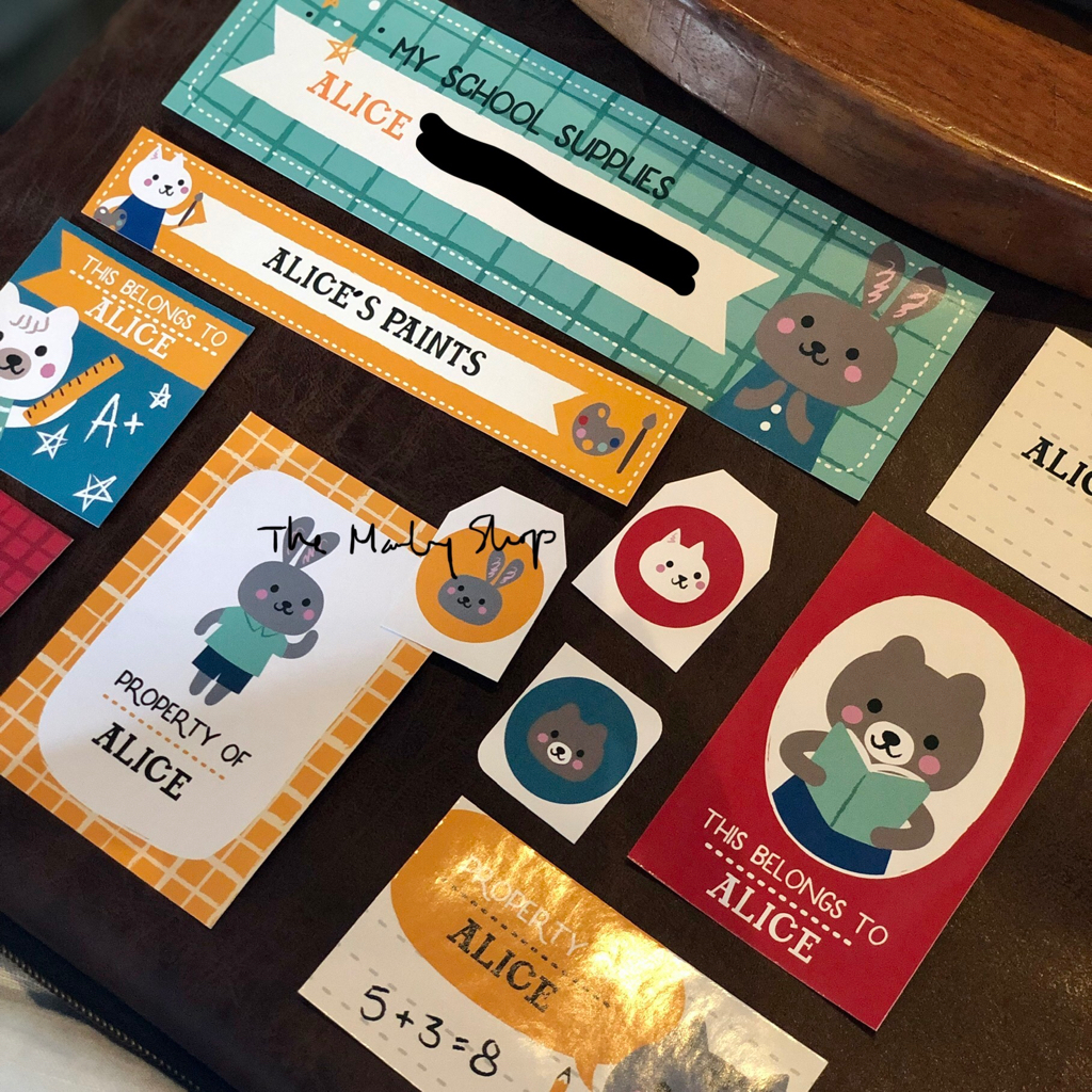 Stiker label nama sekolah anak - label birthday ulang tahun custom 02