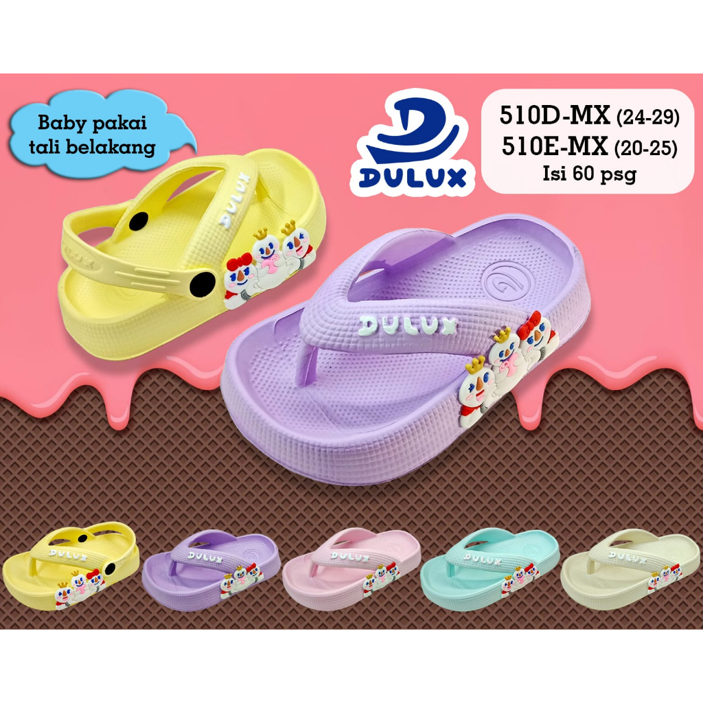gos DULUX 510D MIXUE Sandal Anak Laki Laki Dan Perempuan Model Jepit  karakter MIXUE Lucu 24-29