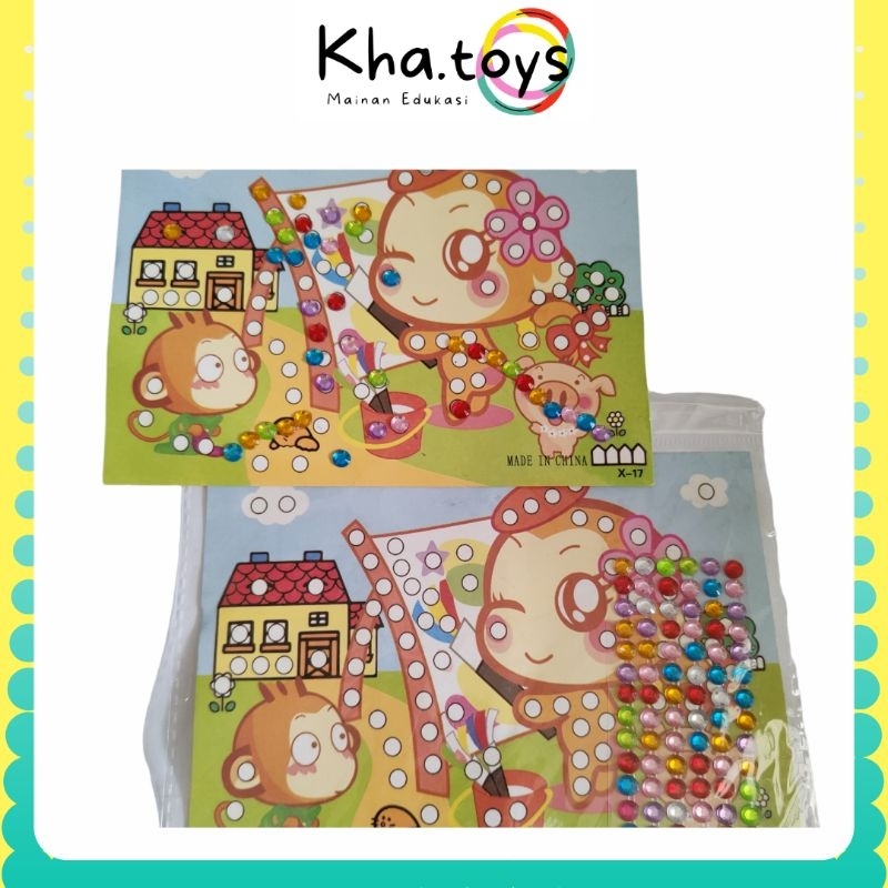 MENEMPEL KOLASE MOZAIK - belajar mewarnai menggambar melukis mainan paud kb tk edu toys by khaw outf