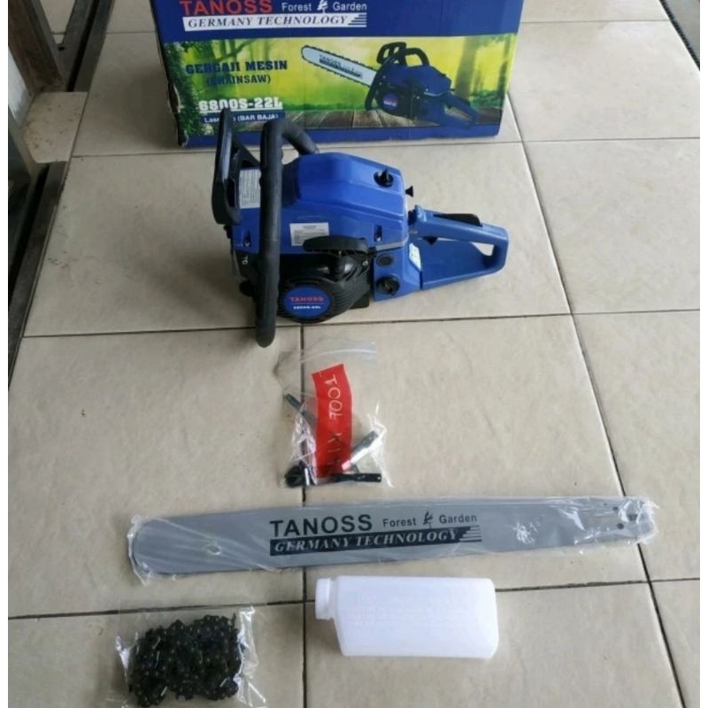 Mesin Gergaji Kayu Chainsaw 22 (TANOSS) Chain Saw 6800S Laser Tip Baja