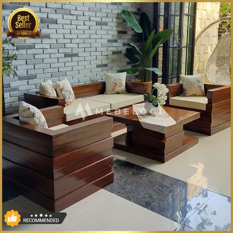 KURSI TAMU MINIMALIS BOX KAYU JATI ASLI JEPARA / KURSI TAMU JEPARA / KURSI TAMU JATI