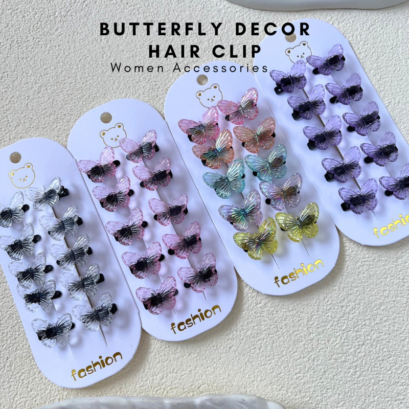 10 PCS JEPIT KUPU-KUPU | BUTTERFLY DECOR HAIR CLIP | JEPIT RAMBUT KUPU KUPU