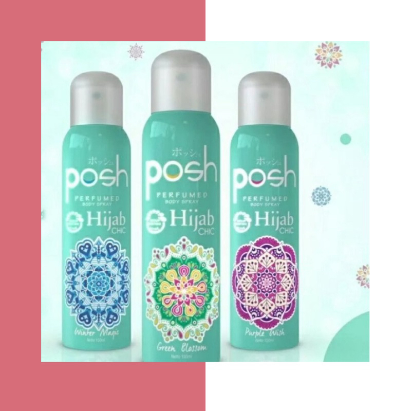 Posh Hijab body spray Parfum Posh Girl Woman Green Blossom Purple Wish / Posh Girl Woman Body Spray 