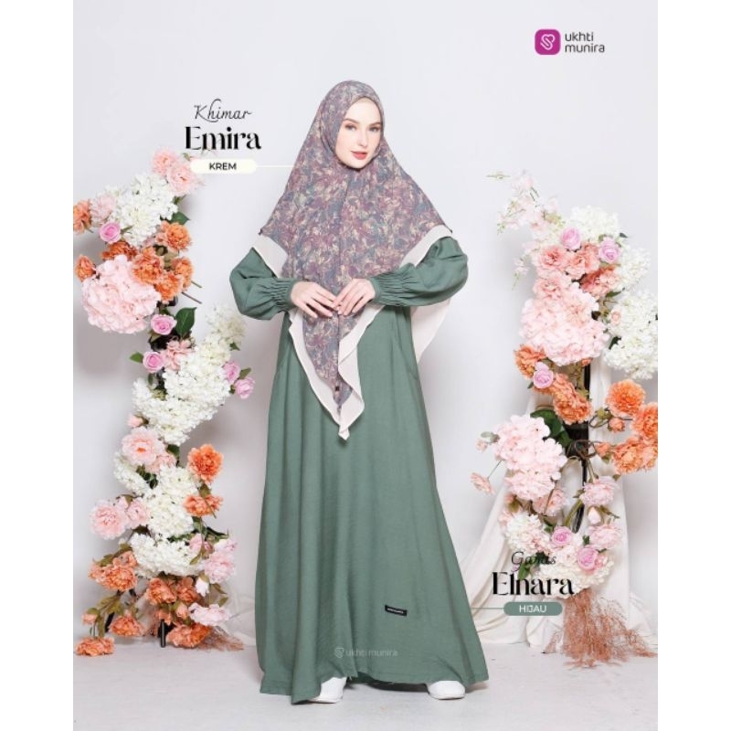ELNARA Gamis Terbaru Ukhti Munira Gamis Polos Katun Cryssan Nyaman
