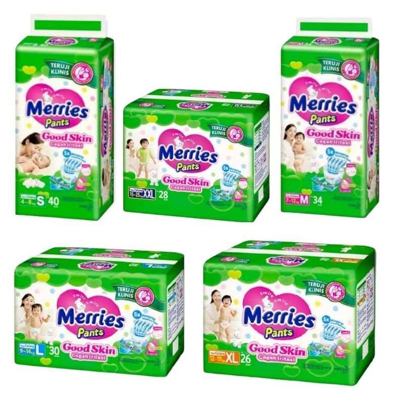 Popok Merries S40 M34 L30 XL26 S40+4 M34+2 L30+2