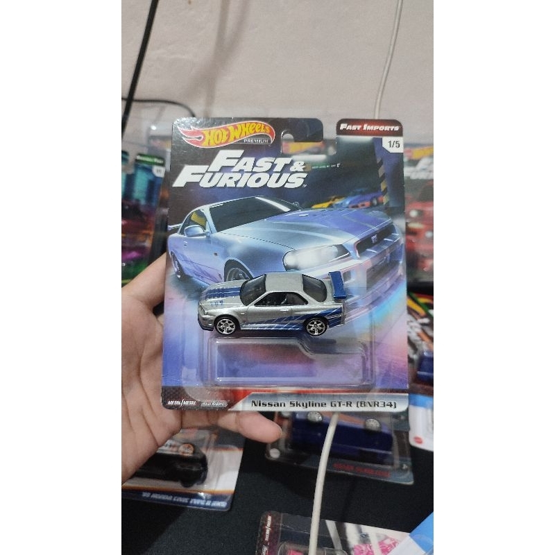 Hotwheels Nissan Skyline R34 GT-R BNR34 Fast Furious Fast Import premium