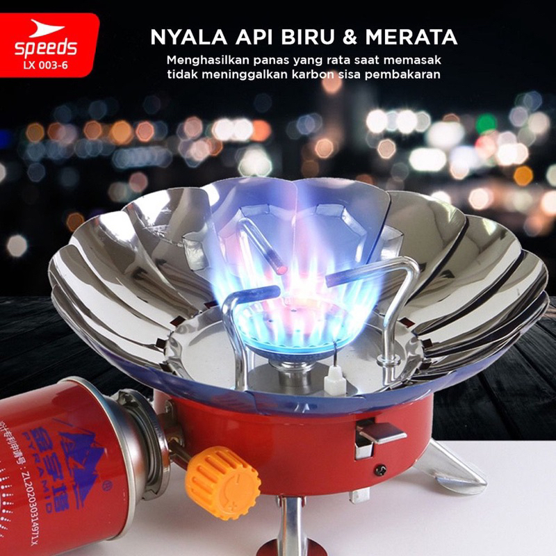 SPEEDS Kompor Camping Gas Alat Masak Lipat Kovar Mini Outdoor Nesting Stove Safety 003-5