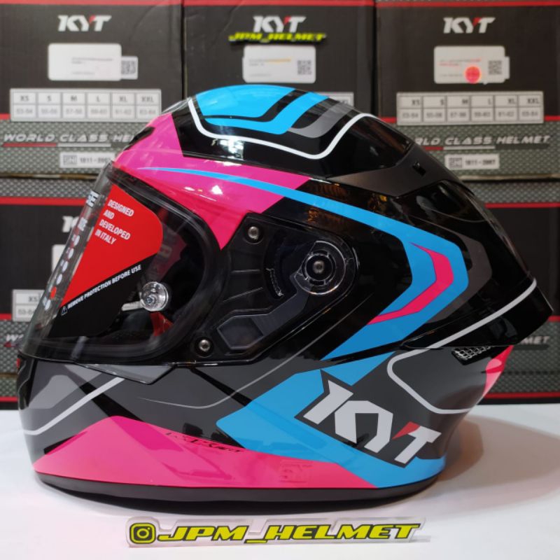 kyt tt course overtech fuxia black pink
