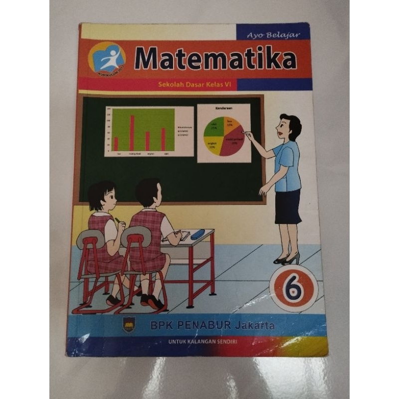 Buku Matematika kelas 6 BPK Penabur (bekas)
