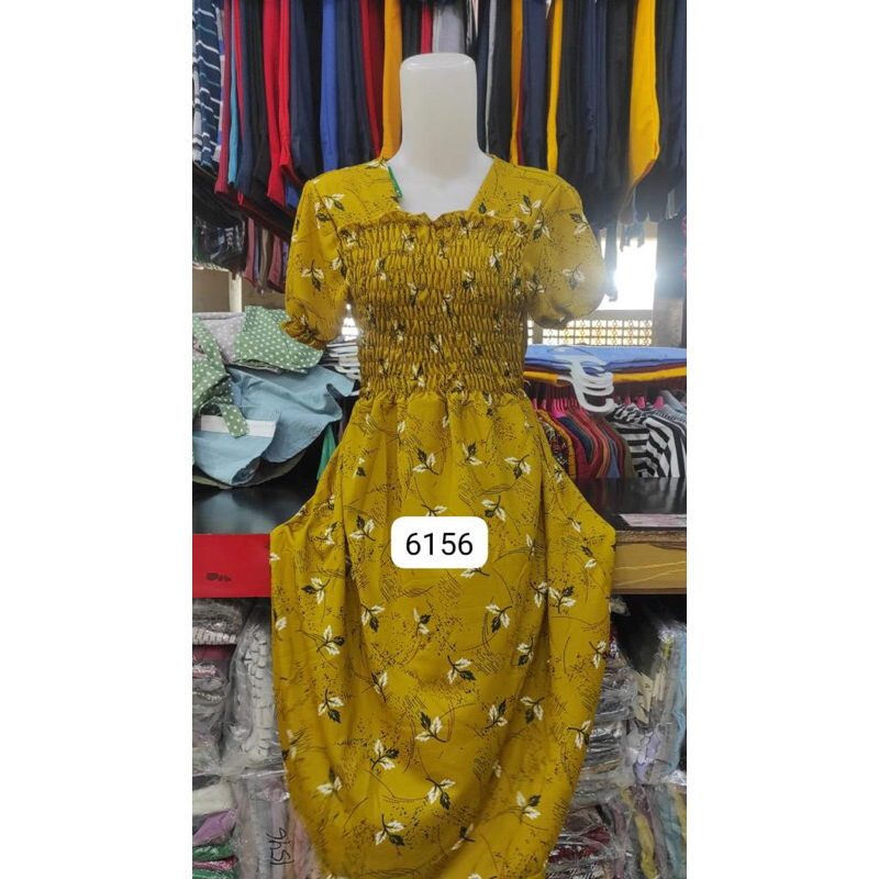 DASTER KERUT PENDEK/DASTER KERUT DADA BALI / ALL SIZE L WARNA RANDOM BAHAN RAYON MOTIF BUNGA PUTIH