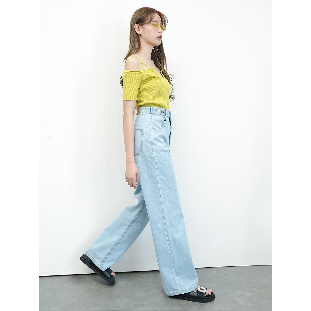 BCK- Celana Highwaist Straight Jeans Wanita Loose Pants Monica