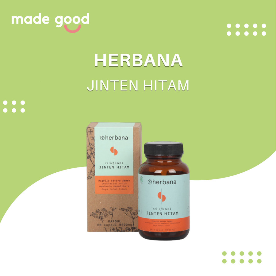 Herbana Relief Sari Jinten Hitam Vegan Immune Booster 60 Kapsul