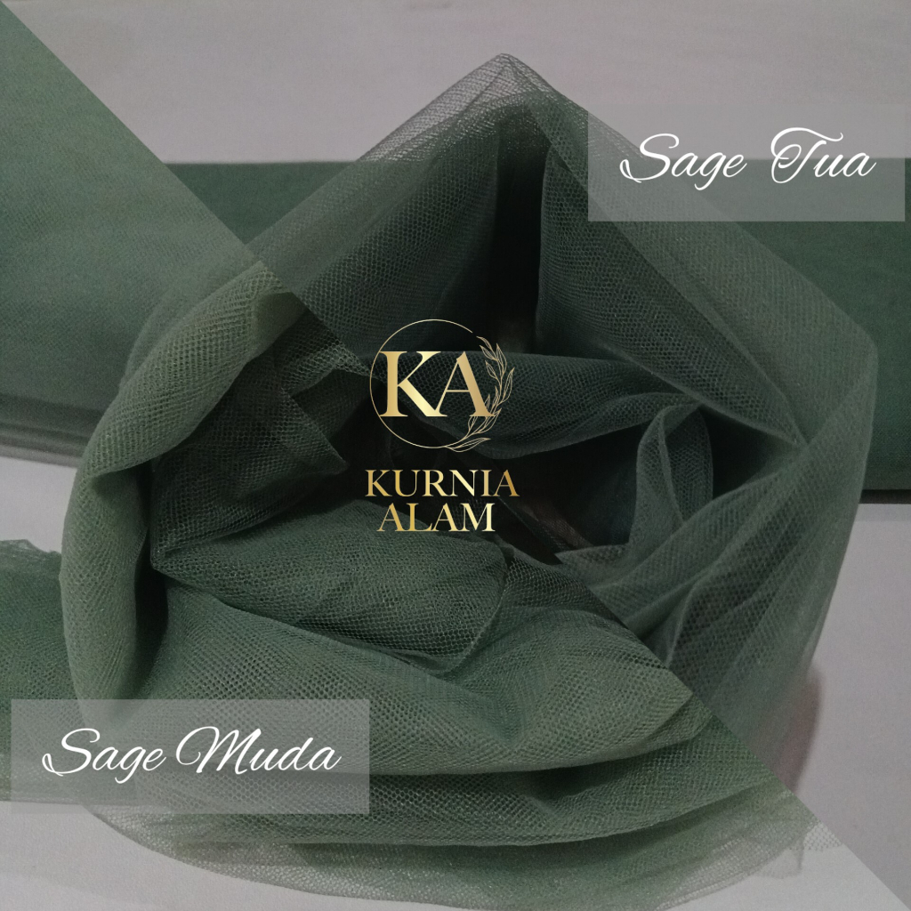 Kain Tile Tulle Warna Sage Green Viral TREND tahun 2022 untuk bahan dekorasi, souvenir, rok tutu, ti
