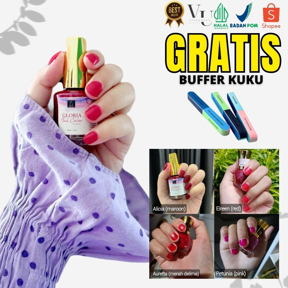 KUTEK HALAL SAH UNTUK SHOLAT - HENNA KUKU HALAL - GLORIA NAIL COLOR - INAI KUKU HALAL - PACAR KUKU H