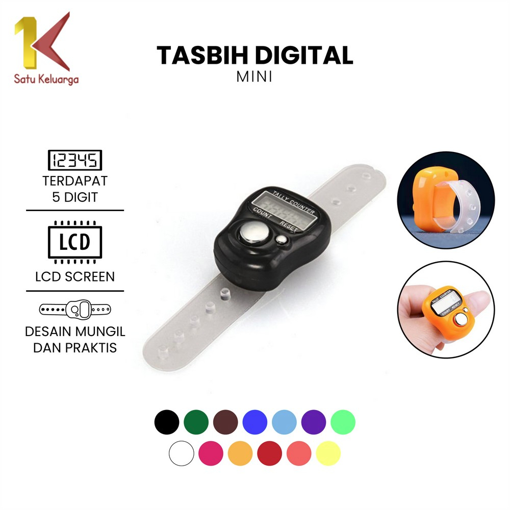 Satu Keluarga Tasbih Digital Mini OPP Tally Counter C848 Alat Hitung Zikir Tasbeh Digital  Finger Co