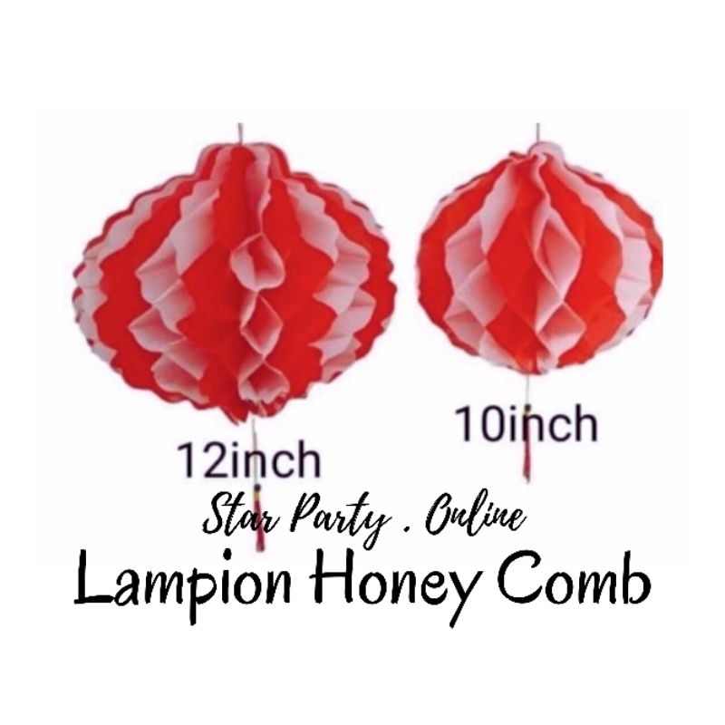 Lampion Honey Comb / Lampion Dirgahayu / Lampion HoneyComb 12" / Lampion HoneyComb 10"
