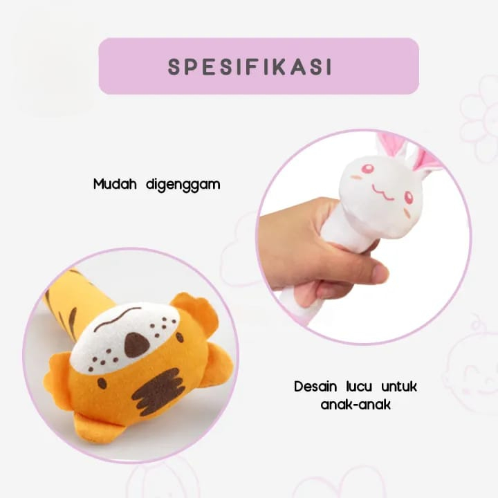 Rattle boneka hewan panda Mainan Bayi Anak Boneka Rattle Stick Animal Bunyi Mainan Boneka Tangan Bayi