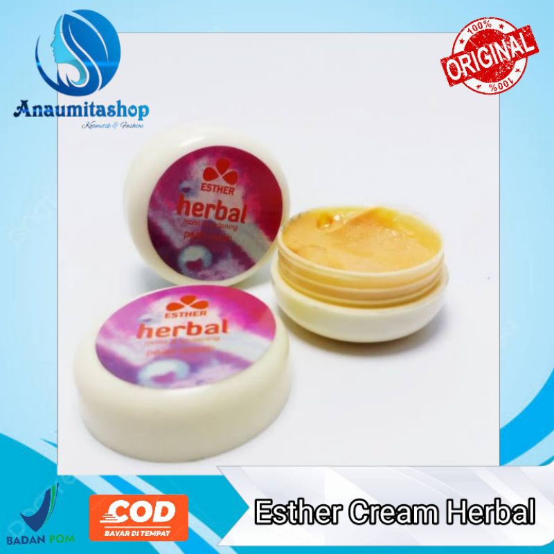 KJP Esther Herbal Pearl Cream Original BPOM / Pemutih Wajah, Penghilang Jerawat