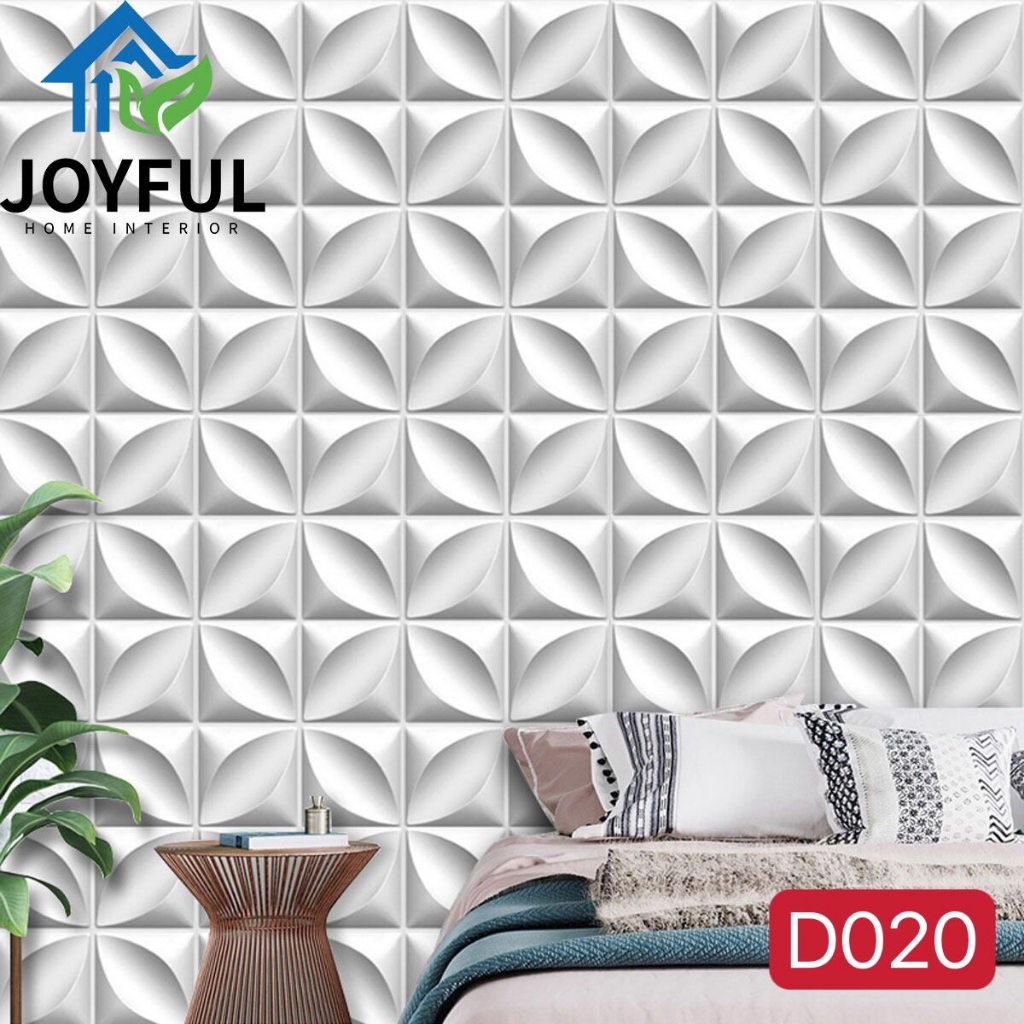 Joyful Home Interior - Wallpaper Dinding PVC 3D Wallpanel • 30cm x 30cm • High Quality