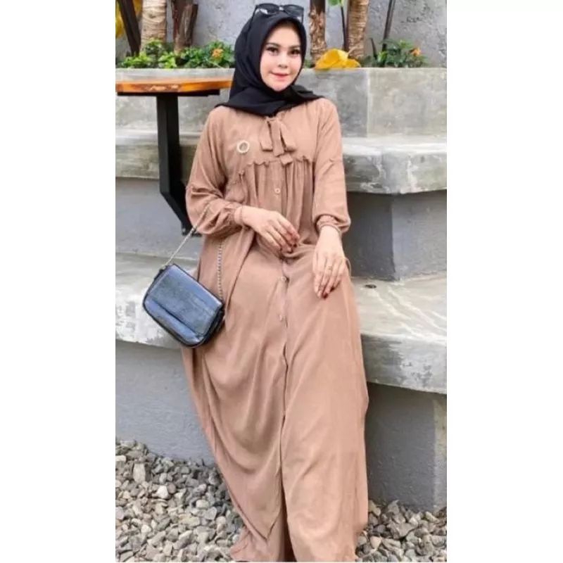 DRESS GAMIS CRINKLE AIRFLOW MASA KINI