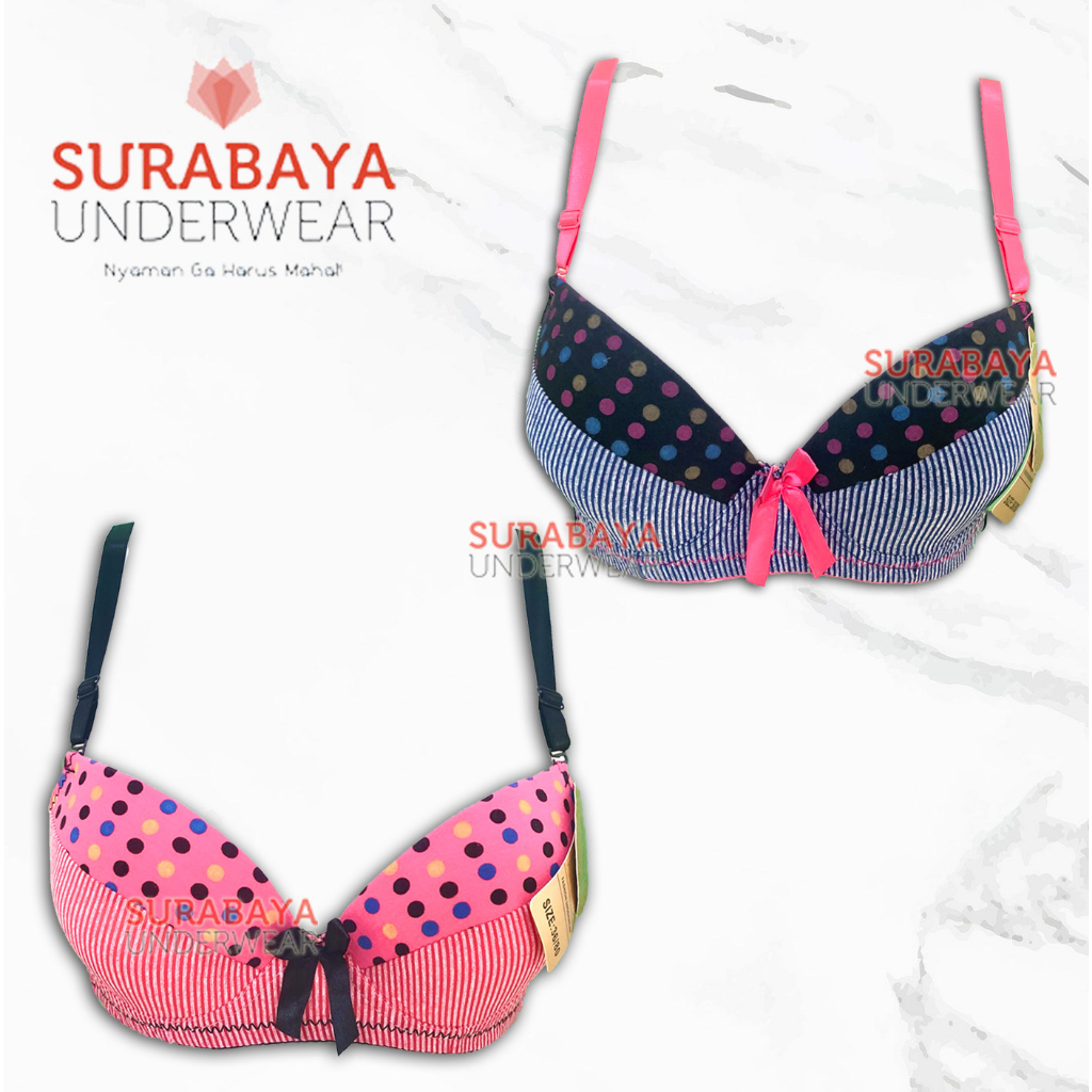 BRA / BH BERKAWAT MOTIF POLADOT + GARIS GARIS