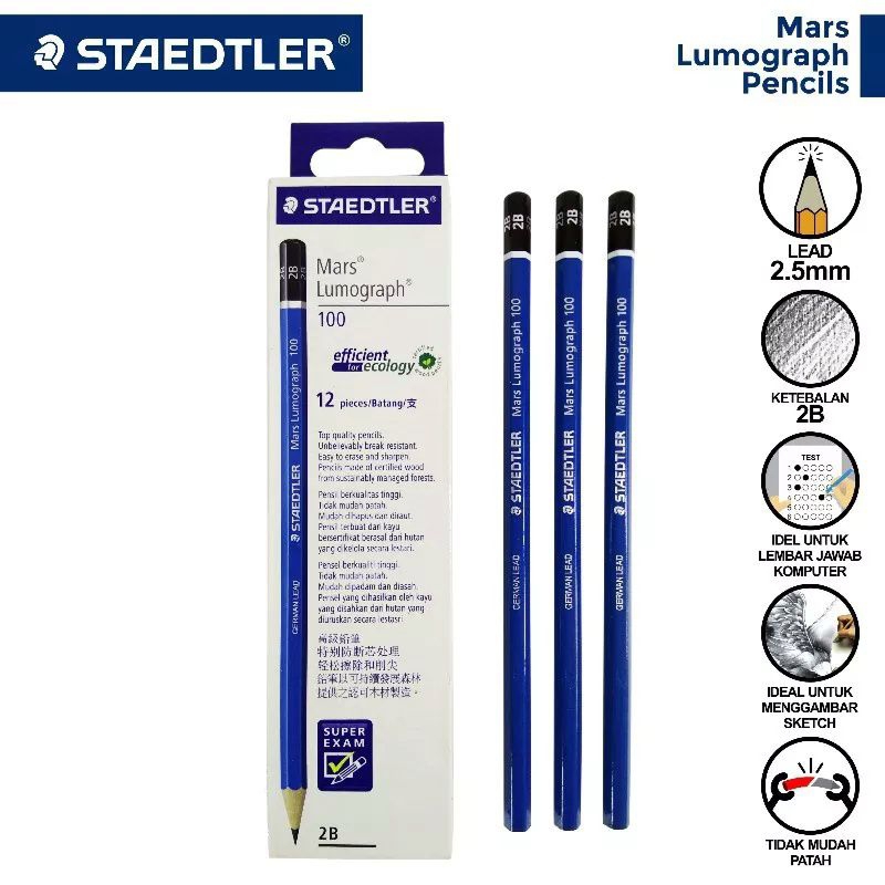 

PENSIL KAYU 2B STEADLER MARS LUMOGRAPH