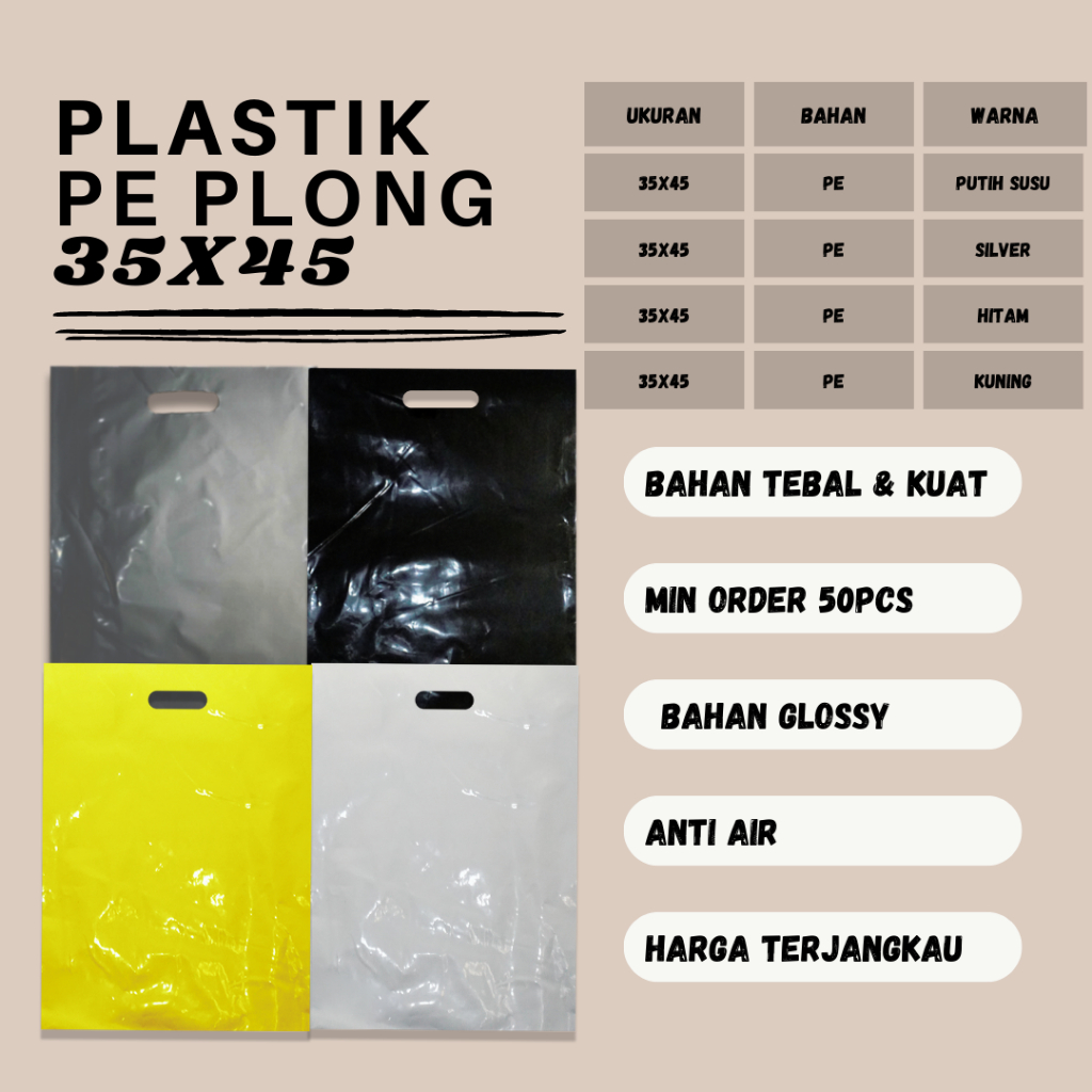 Plastik PE Plong 35x45 [Plastik Packing Olshop, Fashion,Plastik Baju, Plastik Jaket,Plastik Sepatu d