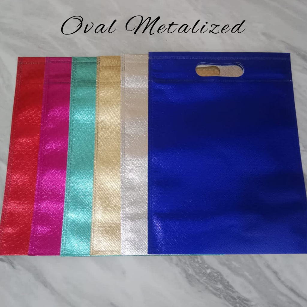 

Tas Spunbond laminasi Metalik Oval