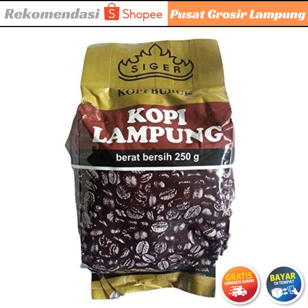 

Kopi Lampung Cap Siger Kopi Bubuk Asli Robusta Kemasan 250 gram Kopi Bubuk Original