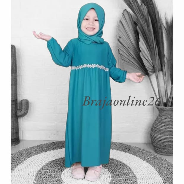 Gamis Anak Terbaru / Gamis Aqilla Plus Hijab 3-12 Tahun / Baju Gamis Syar'i Anak Terlaris