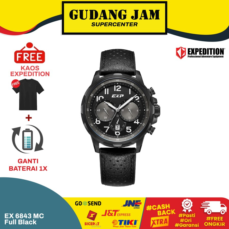 Jam Tangan Pria Expedition EX6843MCR E 6843 MCR Full Black