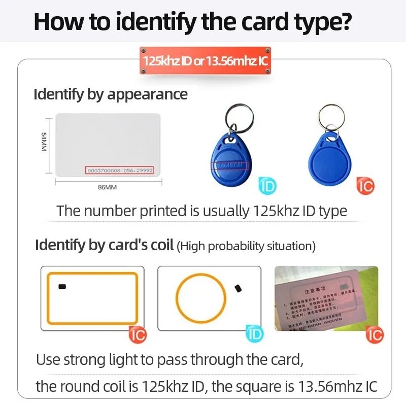 RFID duplicator alat writer reader copier ID cards kartu akses keyfob RFID 125KHZ EM4100 portable handheld ID card RFID copier writer reader duplicator cloning RFID Tag