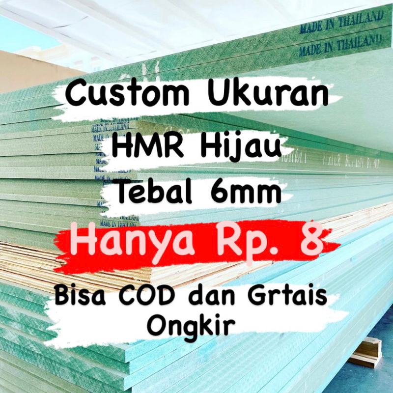 Custom Ukuran HMR Tebal 6mm HMR Board MDF Hijau