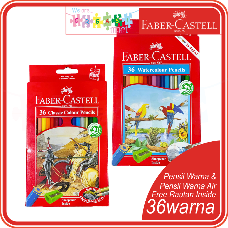 

Faber Castell Pensil Warna & Pensil Warna Air 36pcs Classic Colour & Watercolour Pencil 36L