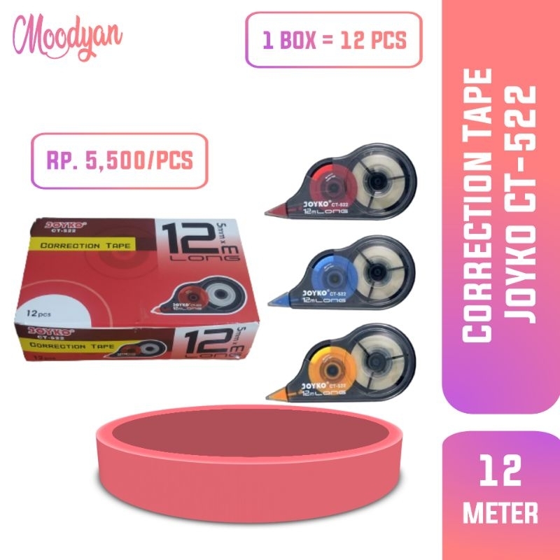 

(Lusin) Tip X Joyko CT-522 PTL Correction Tape 12 Meter