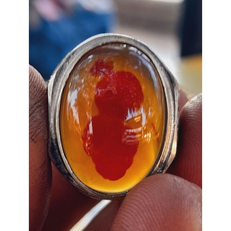 Cincin Batu Akik Calsedony Motif Unik Dan Langka