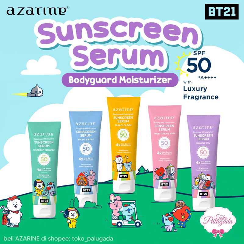 [BISA COD] Azarine BT21 Body Guard Sunscreen Serum SPF 50 PA++++ - Azarine BT21 - Azarine Sunscreen 