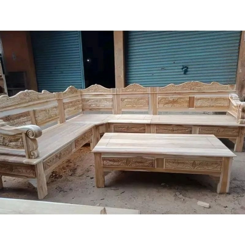 kursi tamu Kayu Jati Jepara kursi sudut gong minimalis jati Jepara mentah