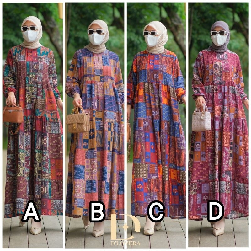 Midi Dress Linen printing premium NADINE MIDI DRESS Original By Dlovera