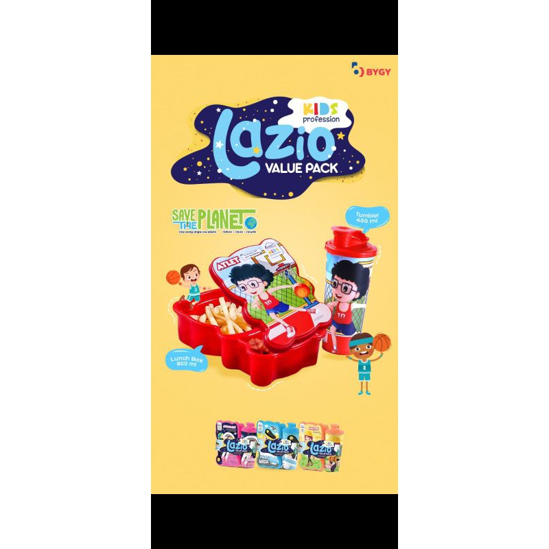 WADAH BEKAL LAZIO SATU SET DENGAN TMPAT AIR MINUM / BEKAL ANAK SEKOLAH TK,SD