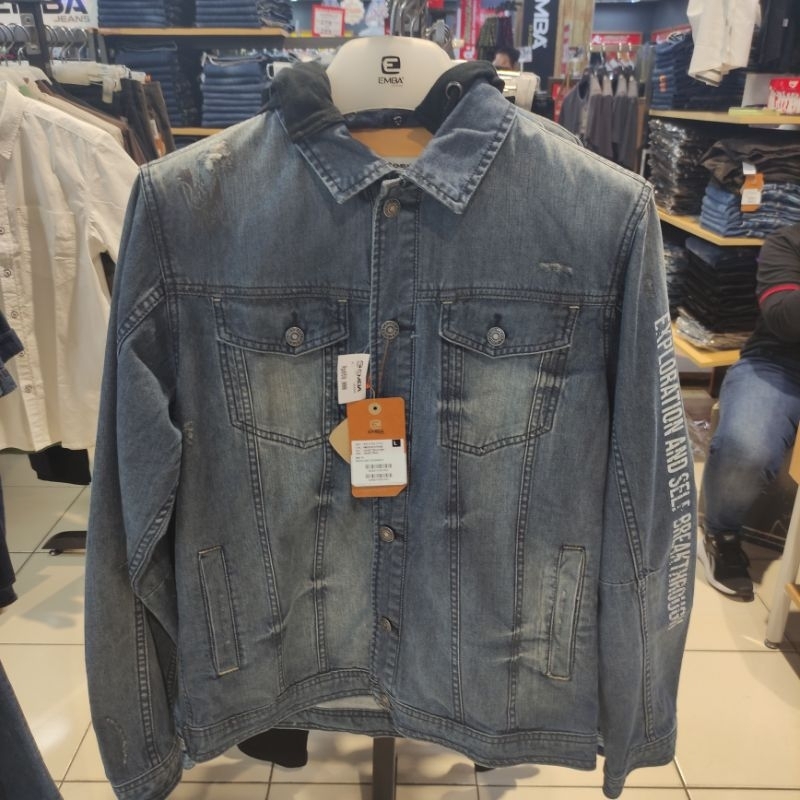 jaket denim panjang emba jeans original