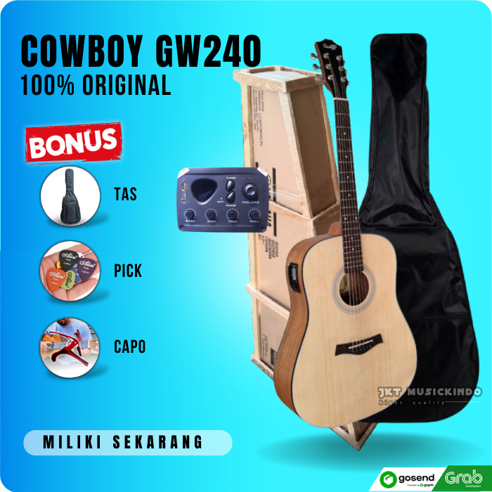 Gitar Guitar Akustik Elektrik Cowboy GW240 NA & NS Original