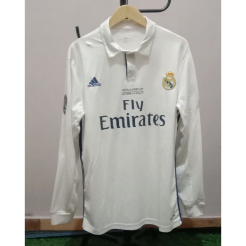 JERSEY REAL MADRID HOME UEFA SUPERCUP 2016 NAMESET (SERGIO RAMOS) #4 SIZE XL