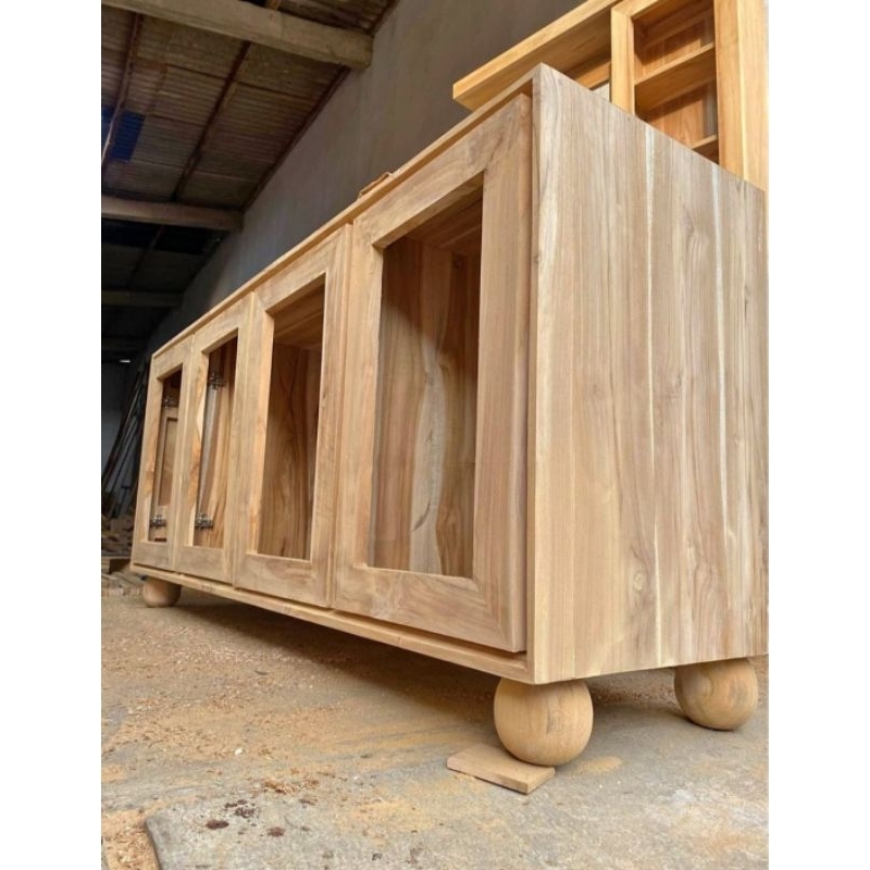 jual lemari hias tv kayu jati mebel Jepara