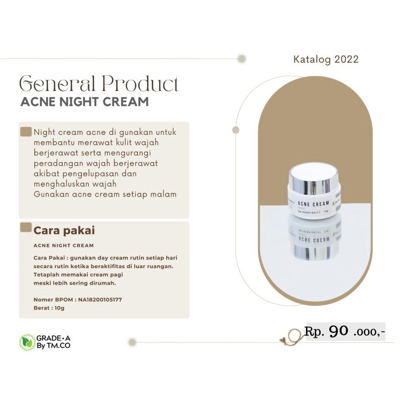 ACNE CREAM GRADE A BY TM CO SKINCARE